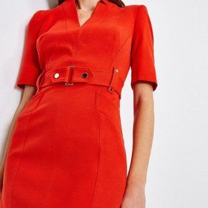 Karen Millen Forever Cinch Waist Midi Pencil dress